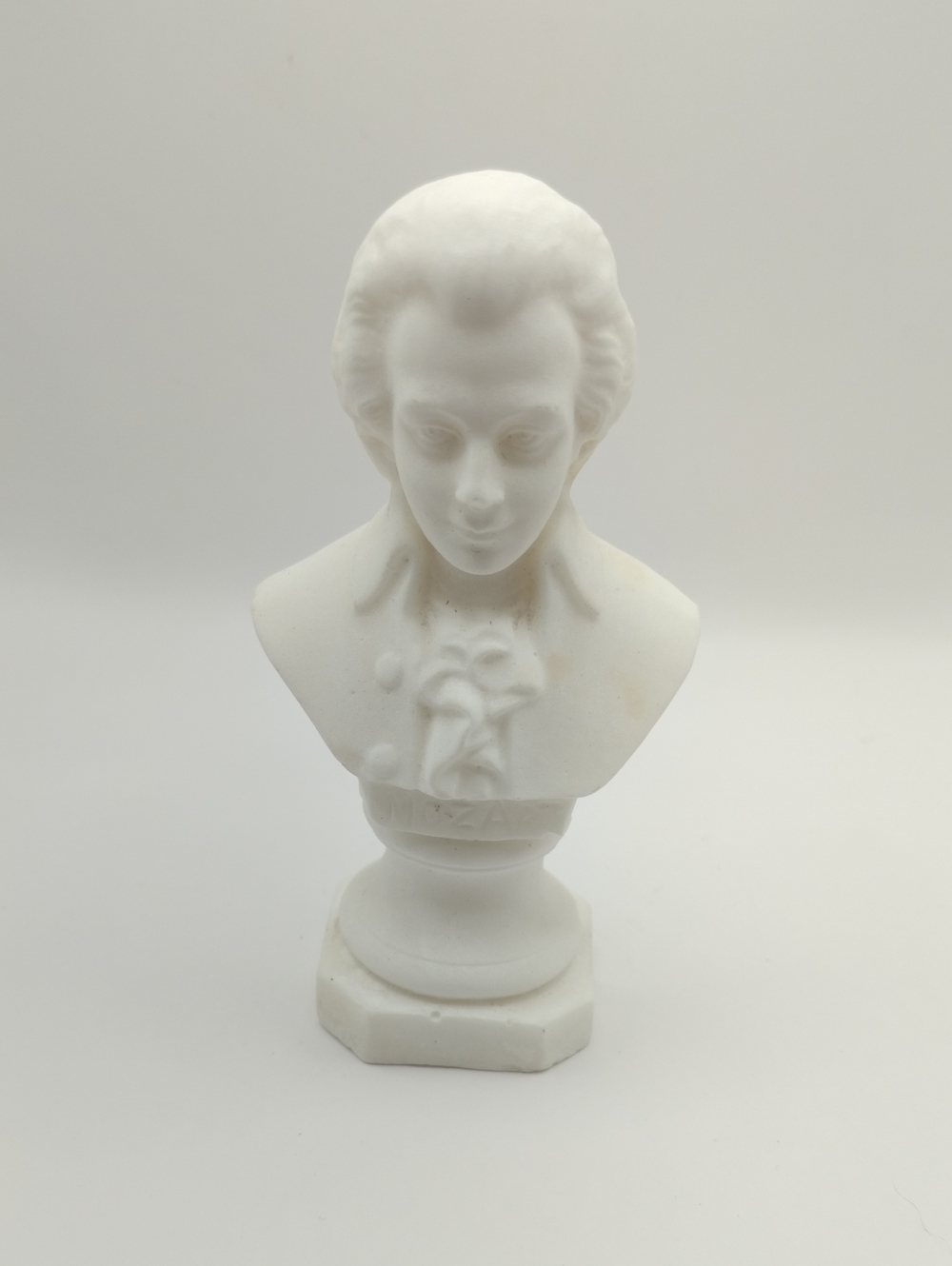 White Porcelain Bisque Bust of Wolfgang Amadeus Mozart. Bisque Porcelain 4.5"